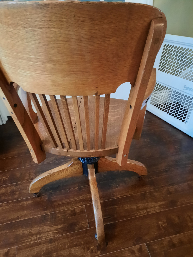 Antique oak office chair - photo 3