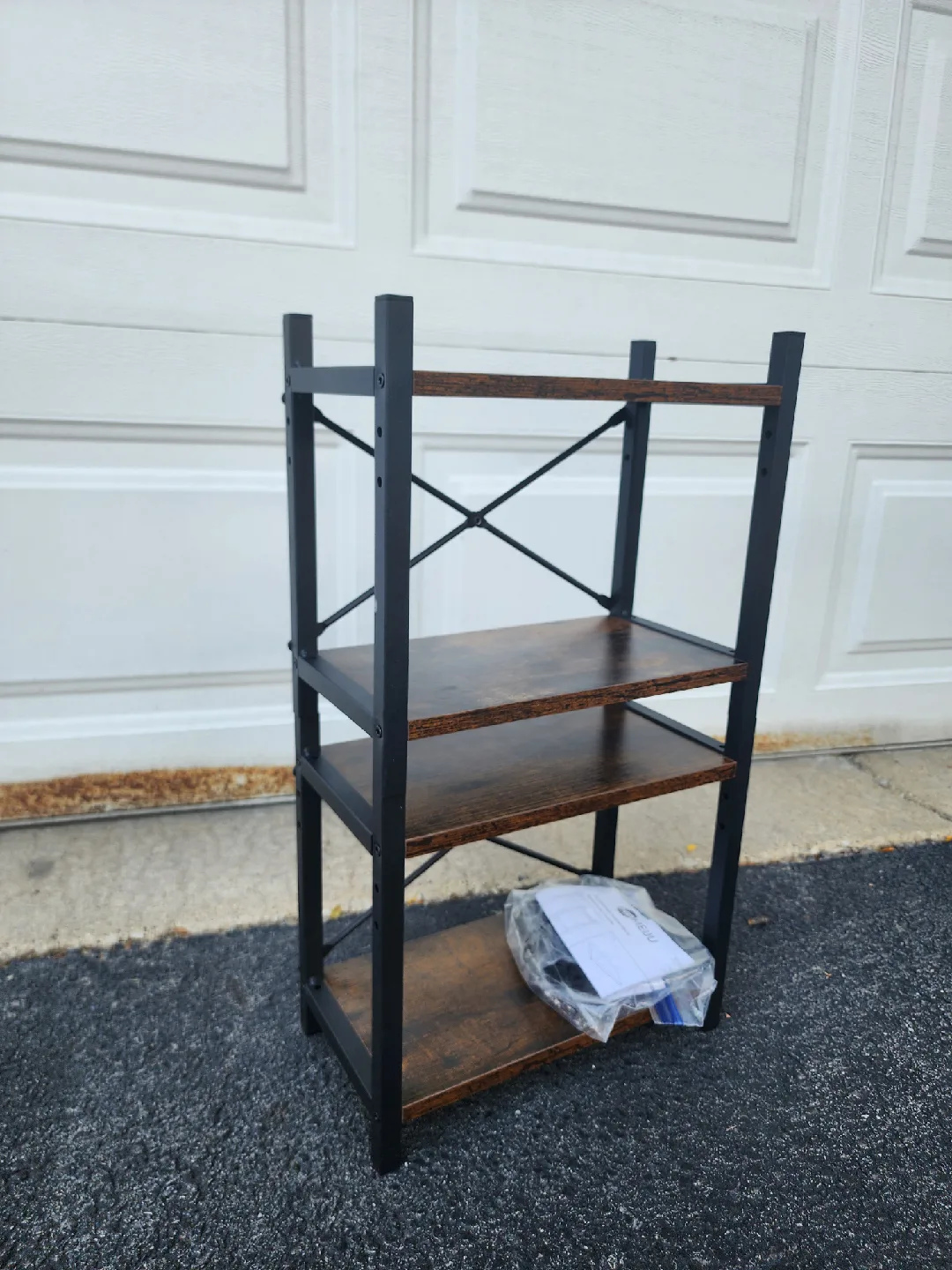 VASAGLE 3-Tier Bookshelf, Brown and Black image indicator(3)