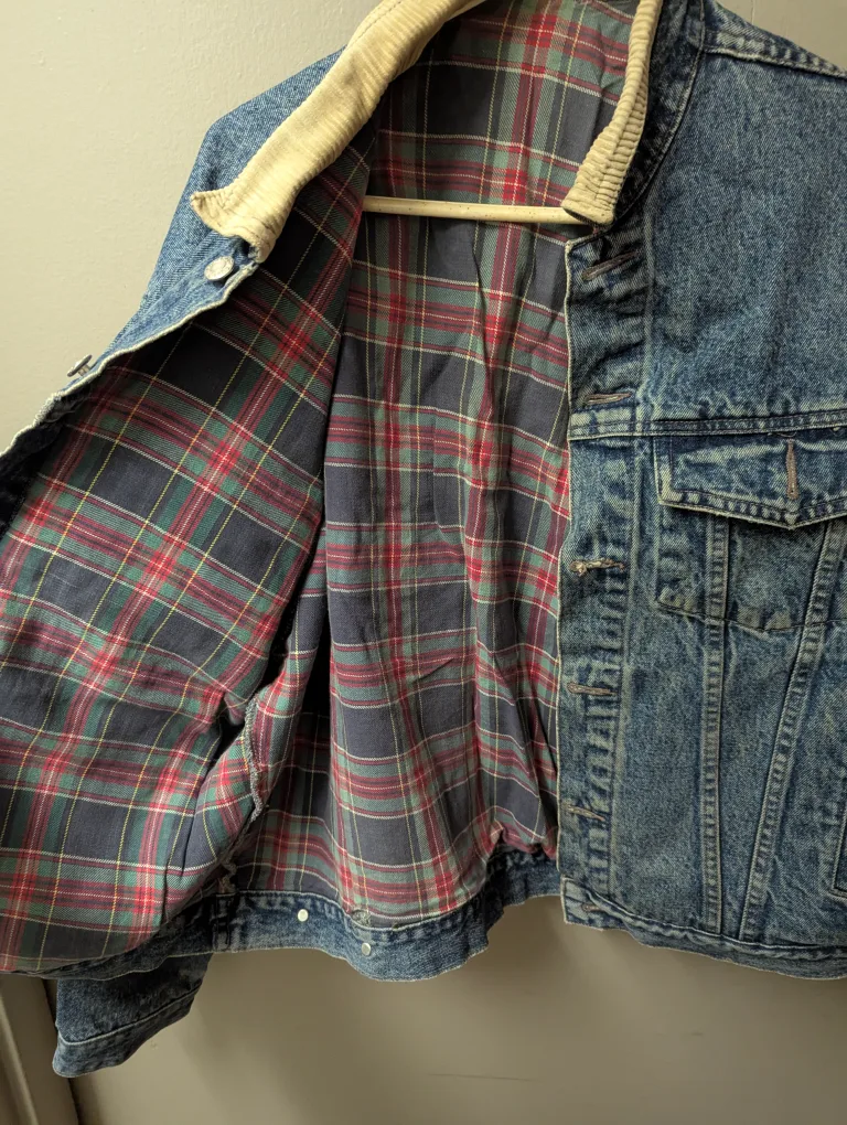 The Disney Store Denim Jacket with Plaid Lining image indicator(2)