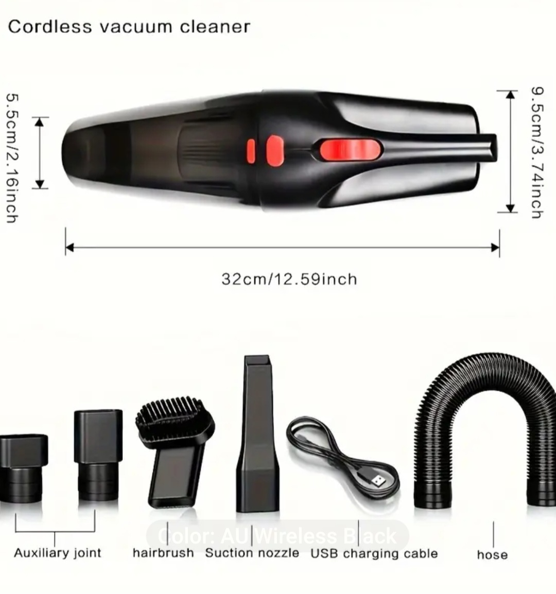 Cascadevac Car Vacuum Cleaner - Black - photo 3