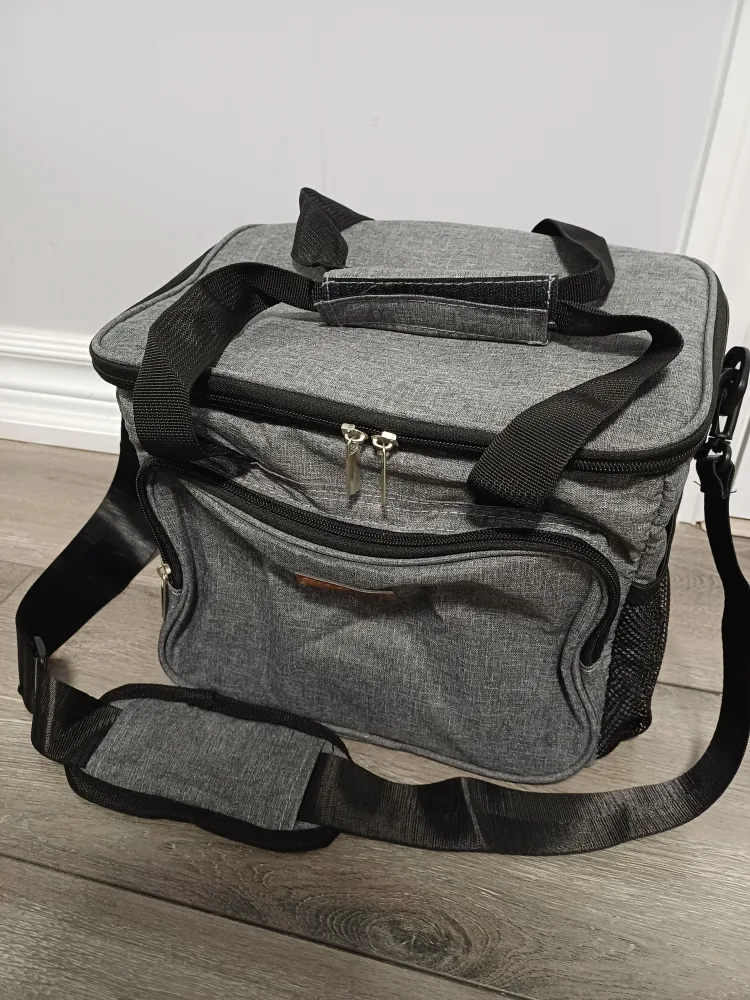 Grey Insulated Lunch Bag with Shoulder Strap image indicator(9)