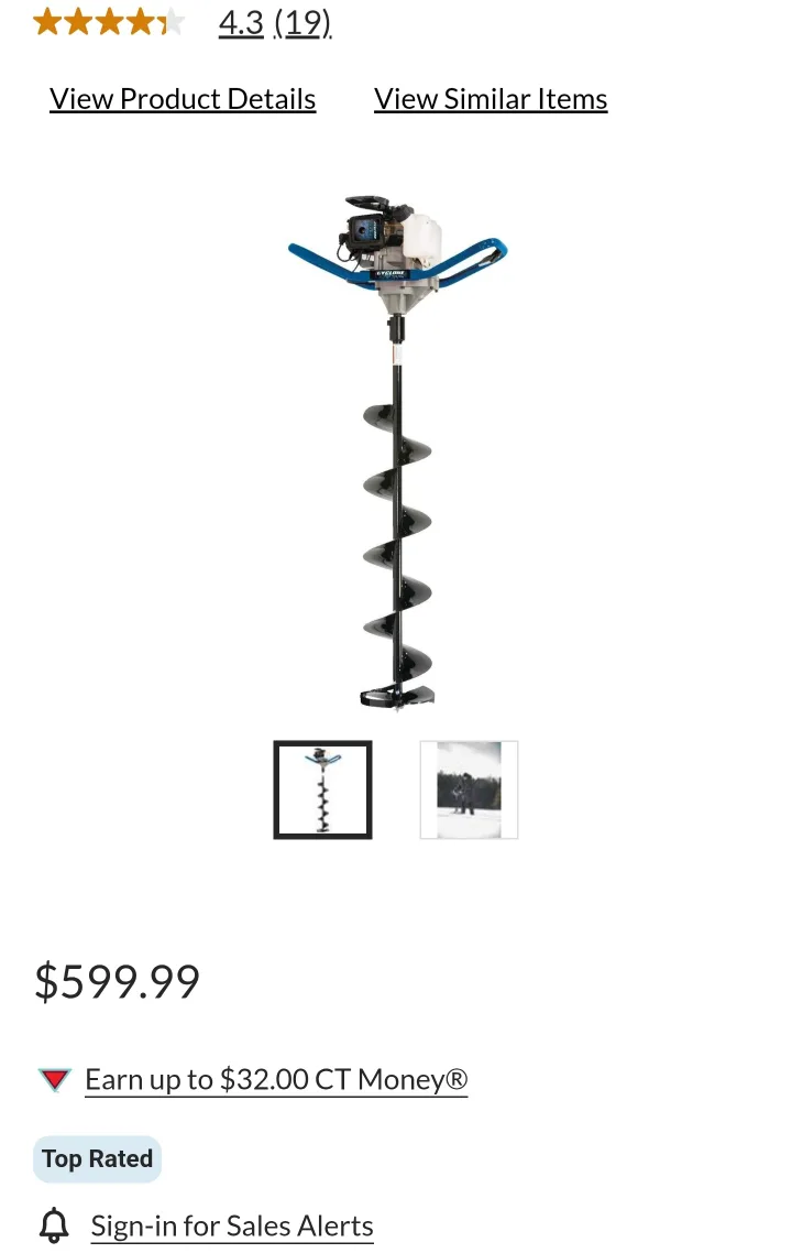 *NEW* Rapala Cyclone 33cc Auger 8" Ice Fishing Drill thumbnail