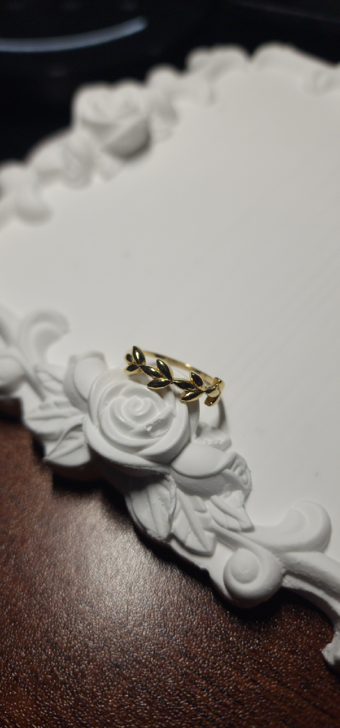Real 18K Gold Leaf Ring