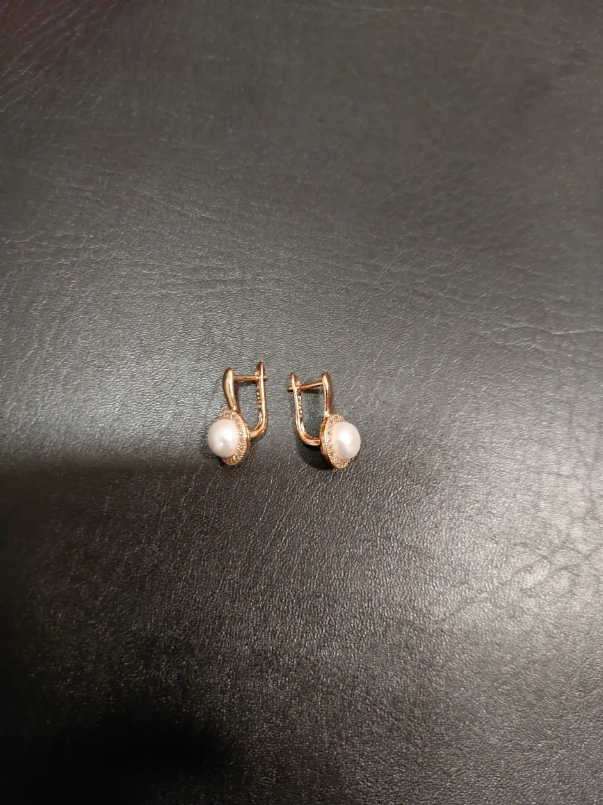 14k Pearl Drop Earrings thumbnail