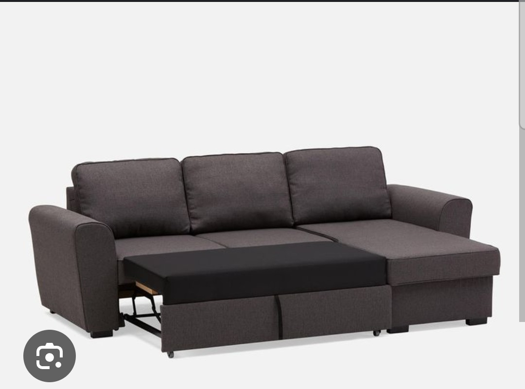 Dark Grey Sofa Bed with Storage - photo 2