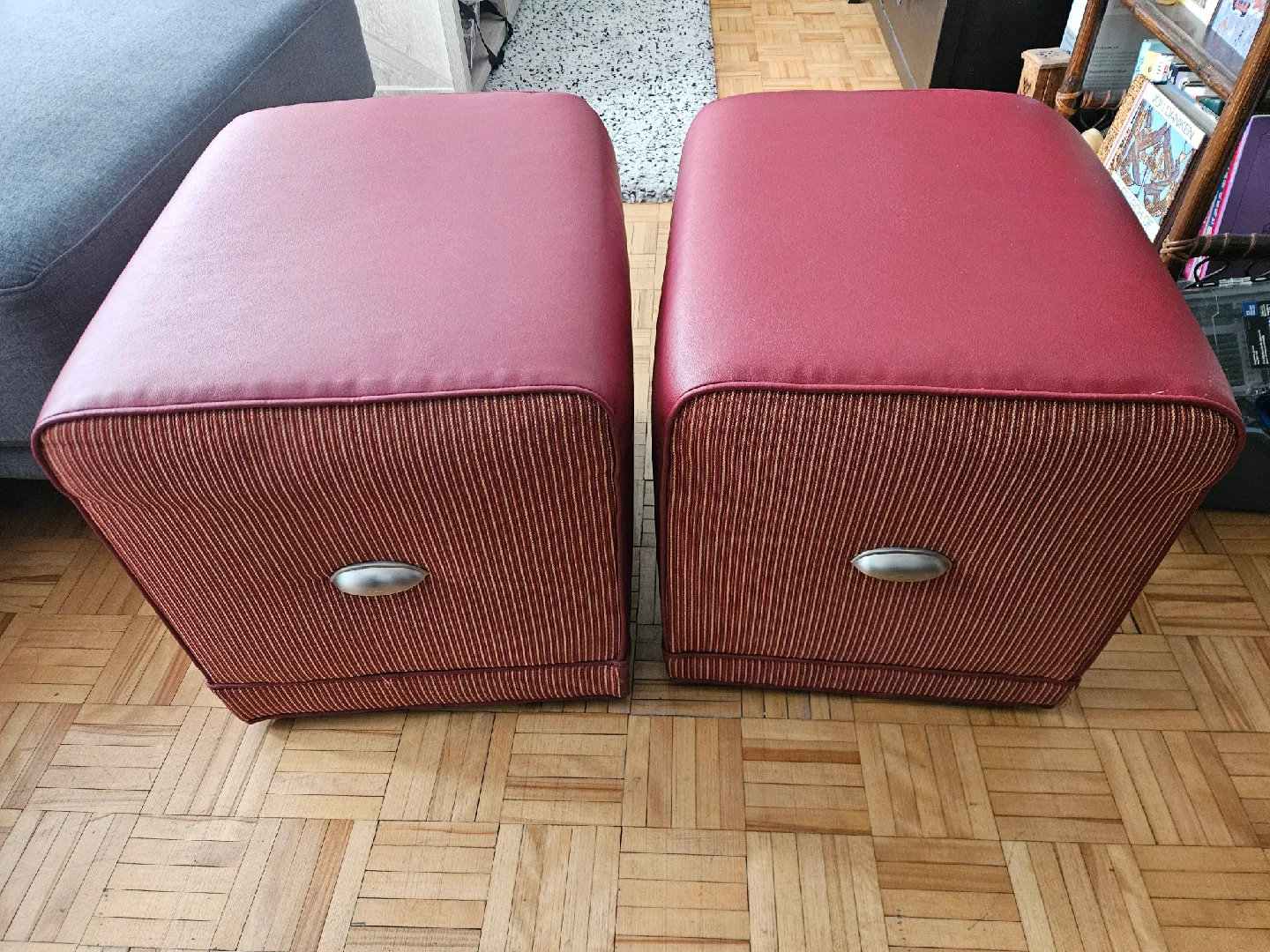 Red Ottoman - 18" x 23"