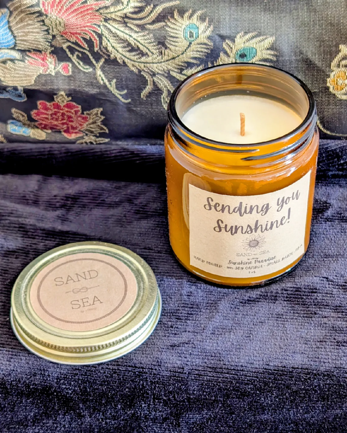 Hand-Poured Soy Candle - "Sending You Sunshine!" thumbnail