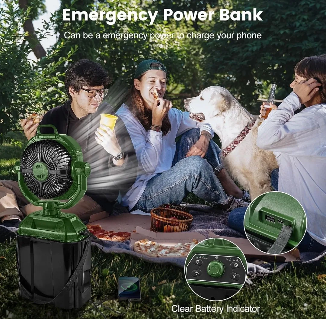 Odoland Portable Camping Fan with LED Light thumbnail