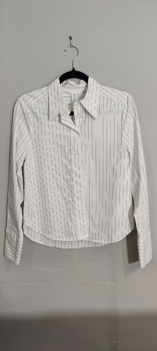 H&M White Striped Shirt