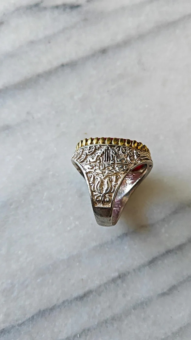 Red Stone Ring silver image indicator(2)