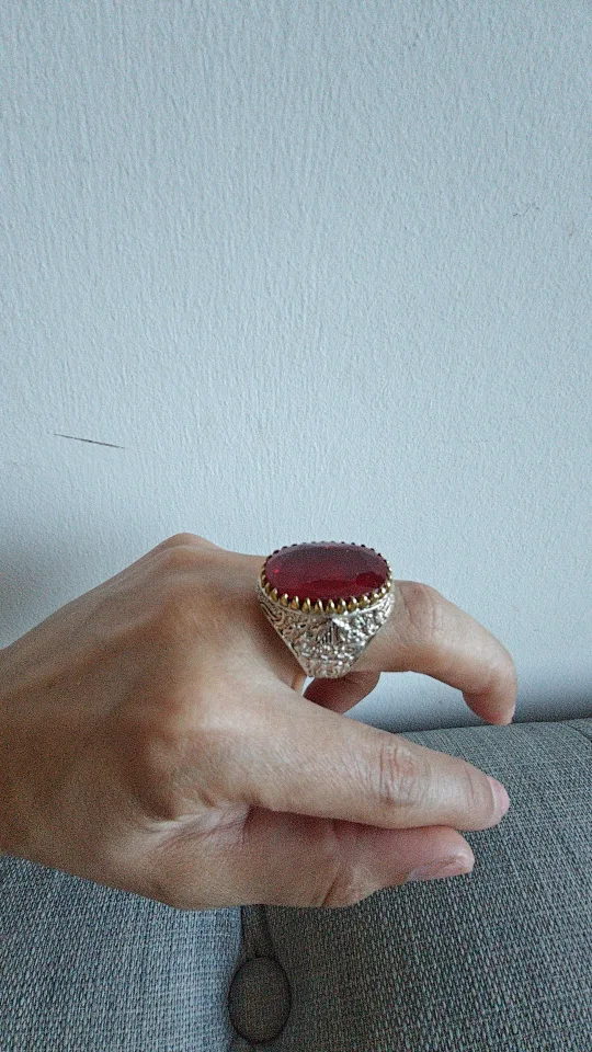 Red Stone Ring silver image indicator(3)