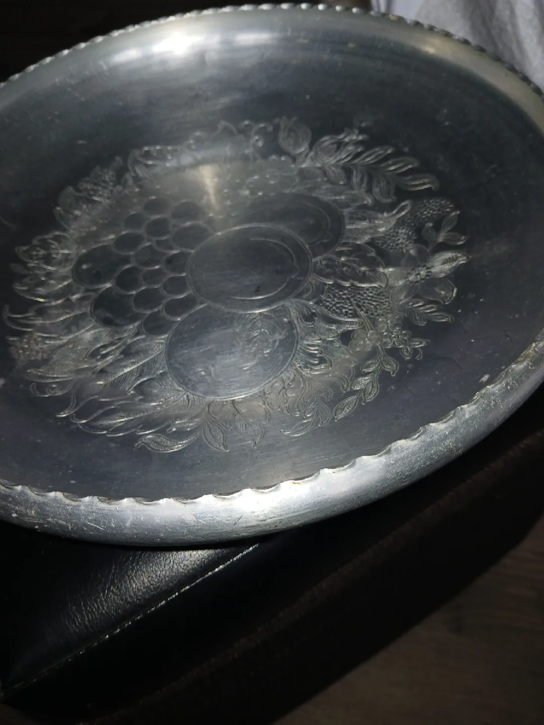 Vintage Etched  Serving Platter image indicator(4)