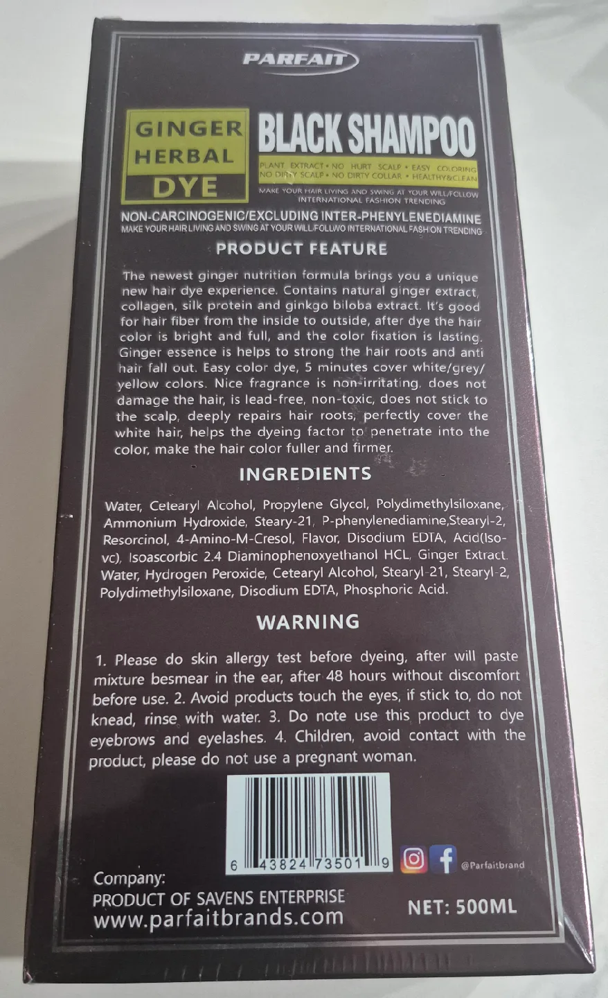 Parfait Ginger Essence Black Shampoo Dye image indicator(9)