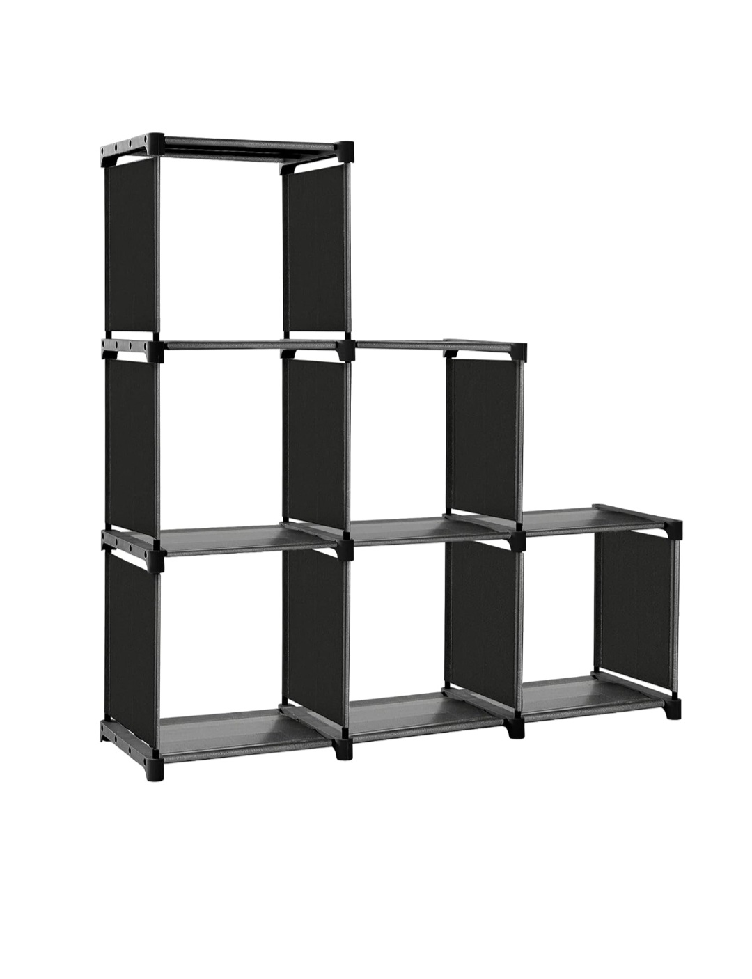Black 6-Cube Storage Shelf