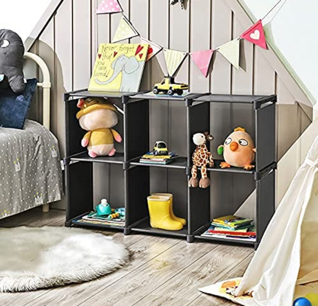 Black 6-Cube Storage Shelf - photo 2