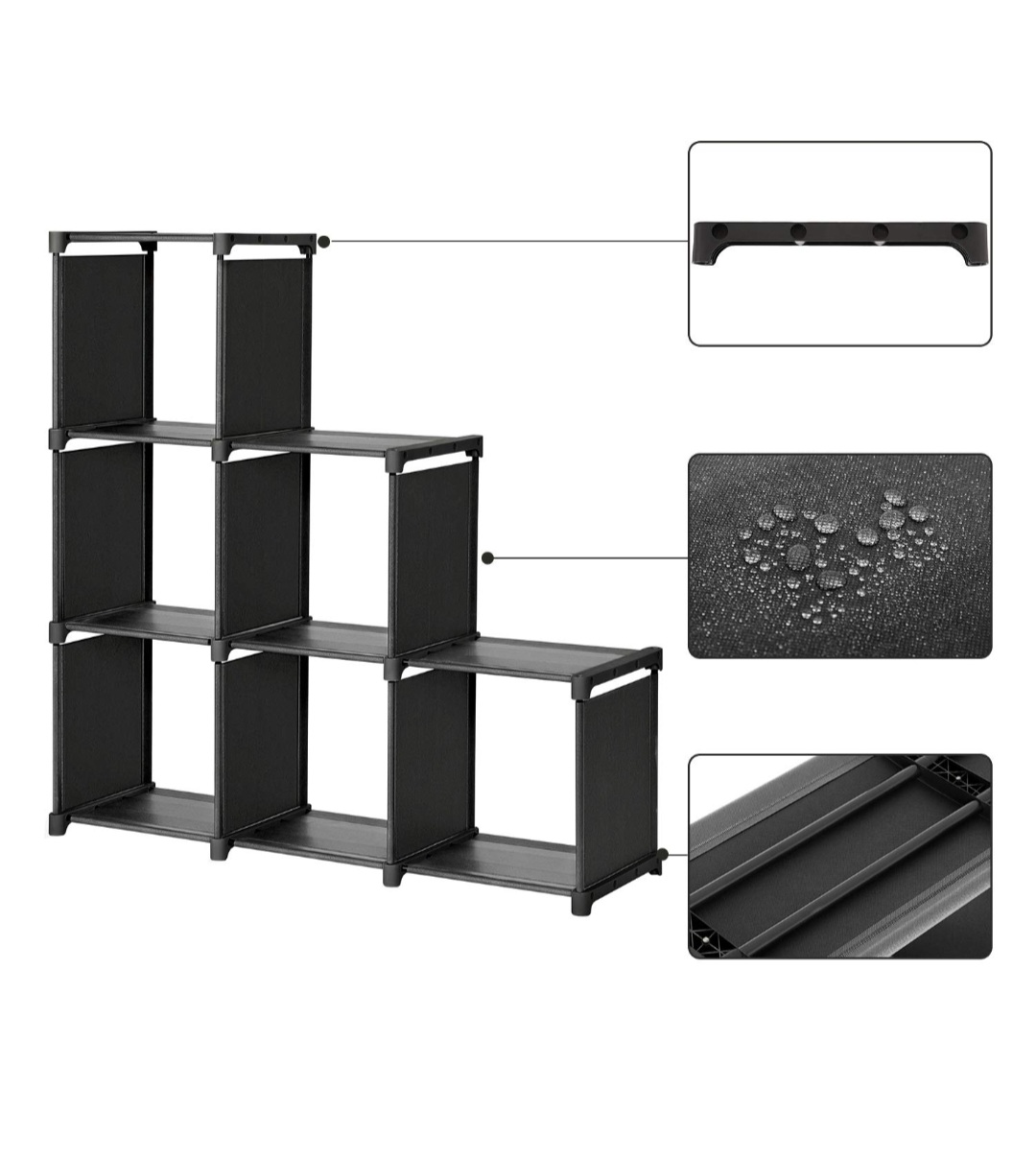 Black 6-Cube Storage Shelf - photo 5