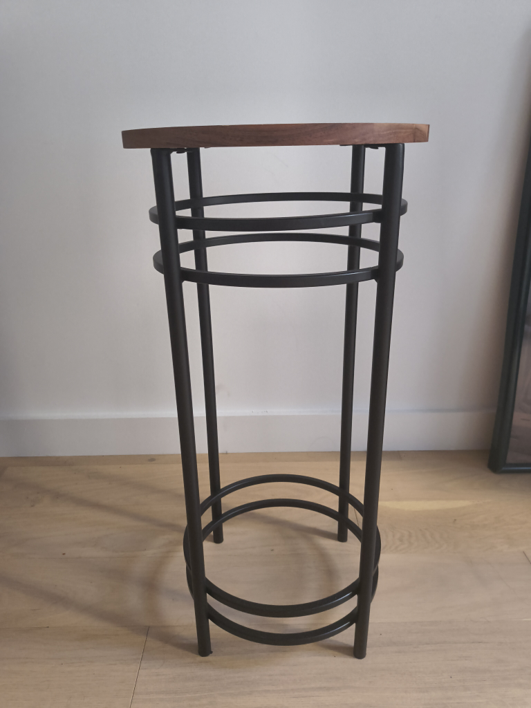 Wood Top Metal Plant Stand
