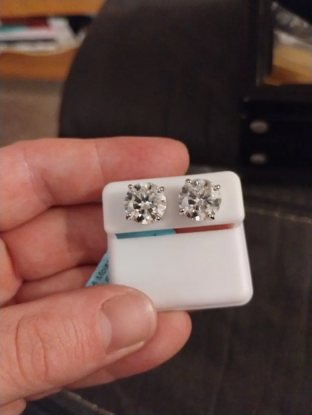 925 Silver 10.00 CTW Moissanite Stud Earrings 11mm image indicator(2)