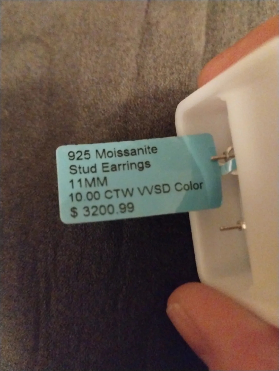 925 Silver 10.00 CTW Moissanite Stud Earrings 11mm image indicator(3)