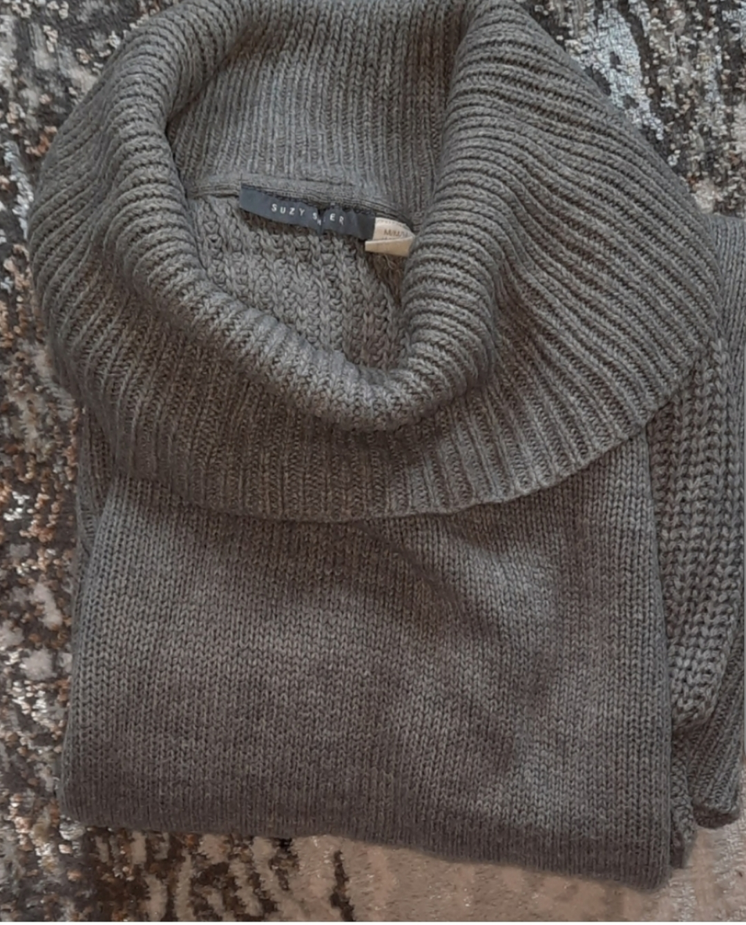 Suzy Shier Grey Knit Cowl Neck Sweater  Dress - photo 2
