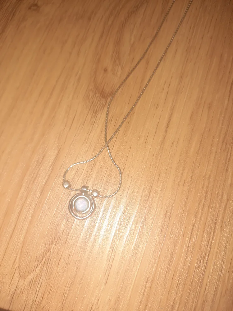 Silver Necklace with Round Pendant pick up only image indicator(2)