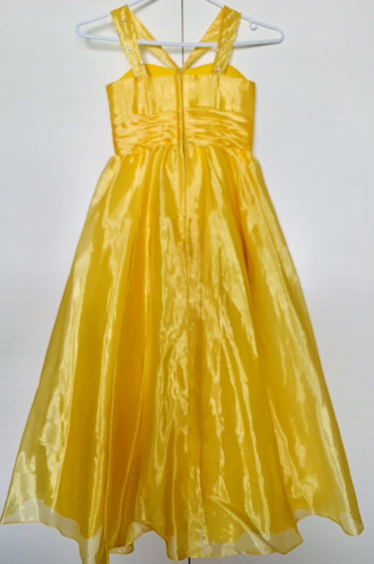 Kids gown yellow with beautiful bead work - photo 4