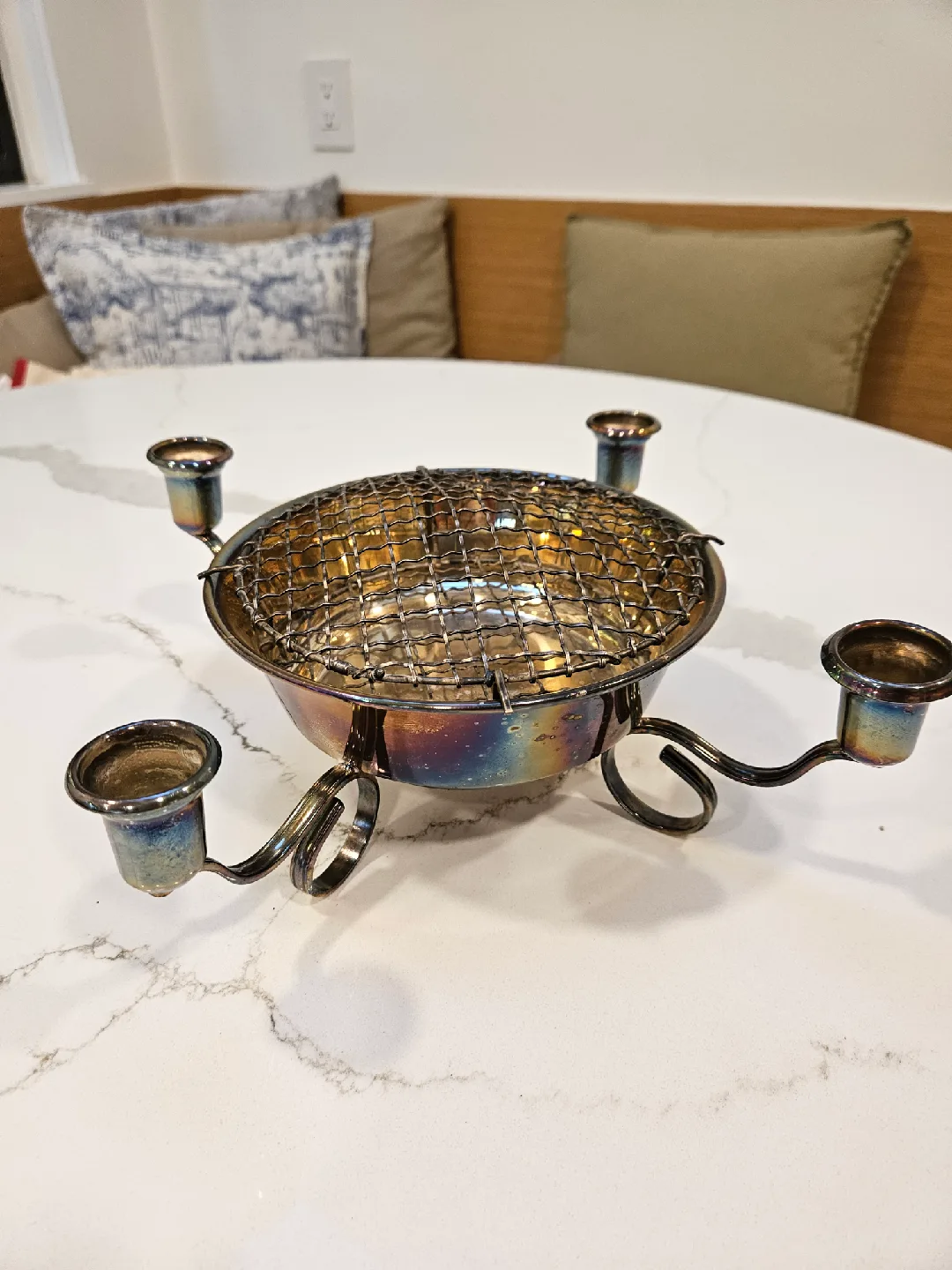 Marlboro Plate E.P. Copper Candlestick Holder Candlelabra image indicator(2)