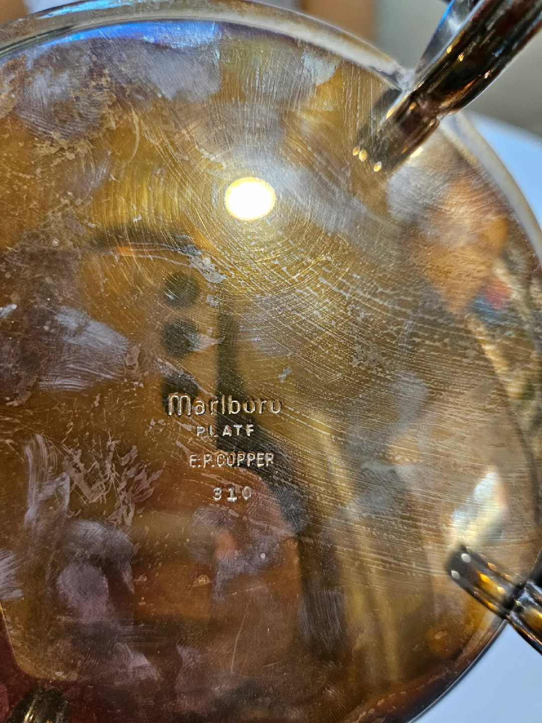 Marlboro Plate E.P. Copper Candlestick Holder Candlelabra image indicator(3)