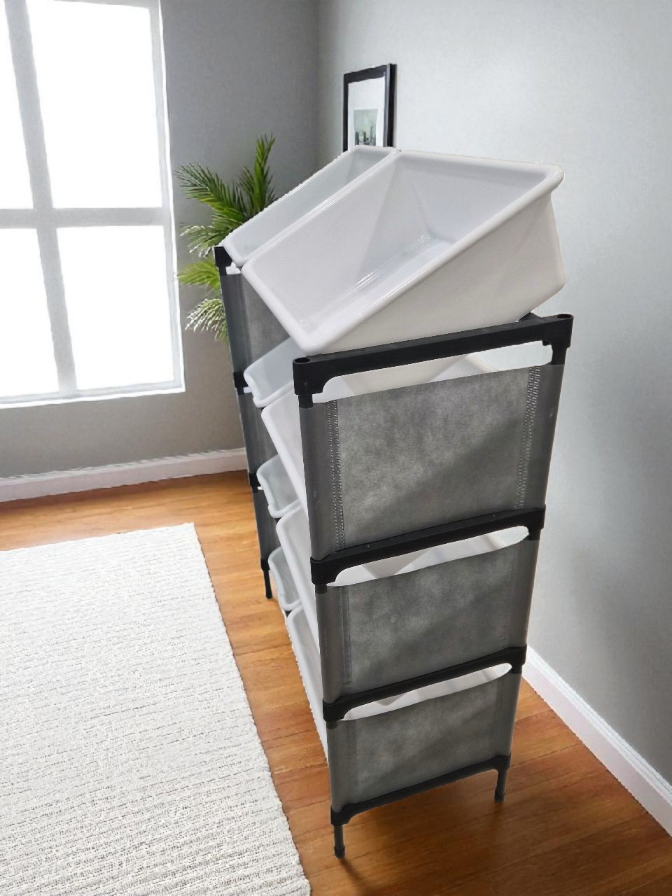 4-Tier Toy Storage Organizer with Bins