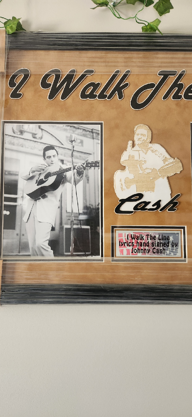 Johnny Cash 'I Walk The Line' Framed Signed Lyrics - photo 2