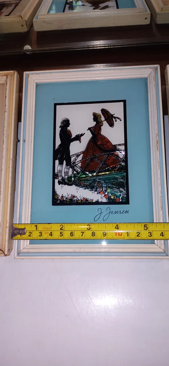 1930s 3x Vintage J. Jensen Silhouette Art - Framed image indicator(3)