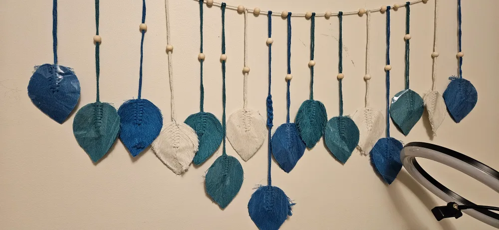 Macrame Leaf Wall Hanging - Boho Decor thumbnail
