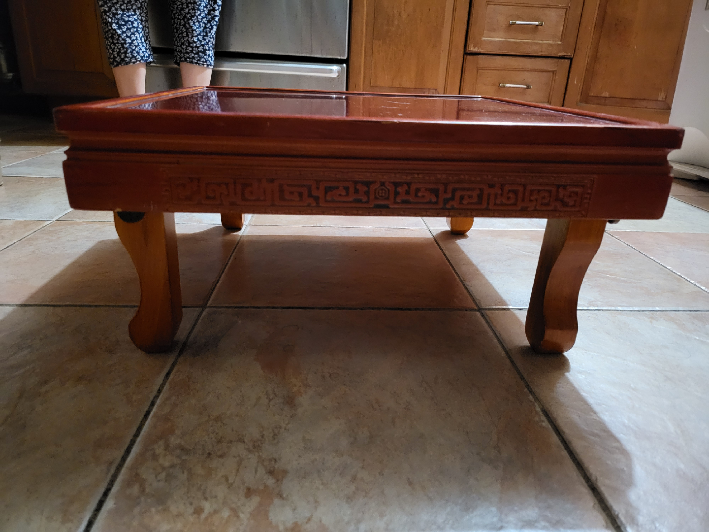 table mini red wood