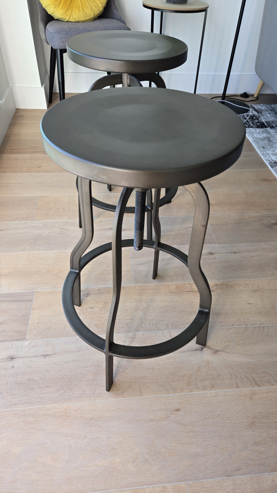 Set of 2 Adjustable Height Bar Stools - photo 2