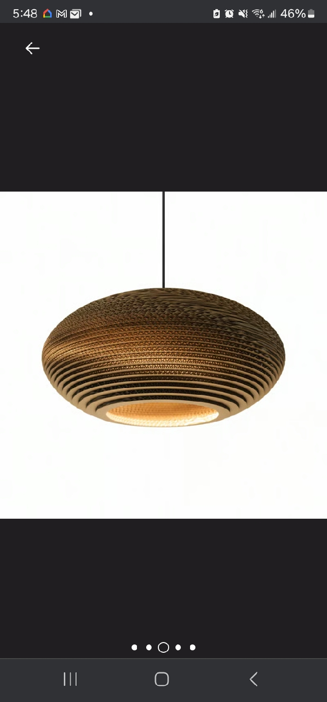 Oval Cardboard Pendant Light