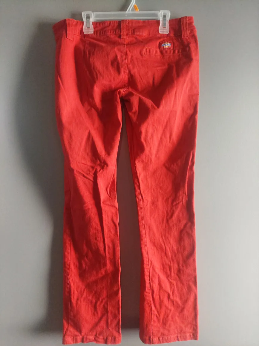 Dickies Red Flare Pants, low waist image indicator(2)