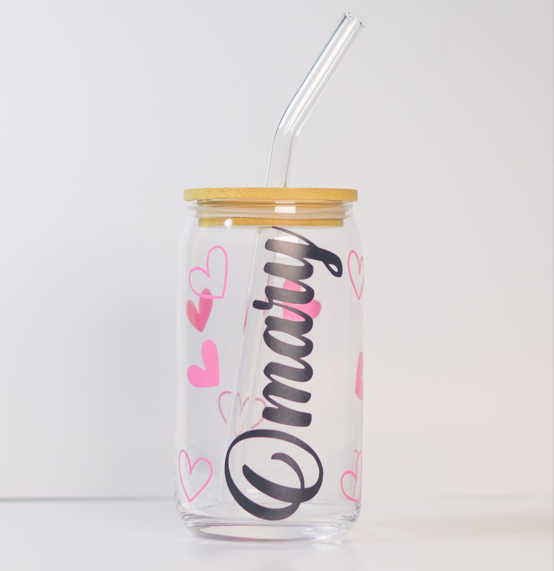 Personalized Glass Tumbler with Straw - photo 3
