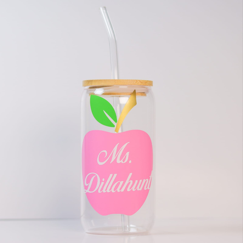 Personalized Glass Tumbler with Straw - photo 4