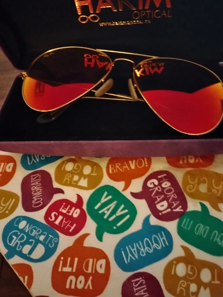 Ray-Ban Aviator Sunglasses - Gold Frame, Red Lens thumbnail