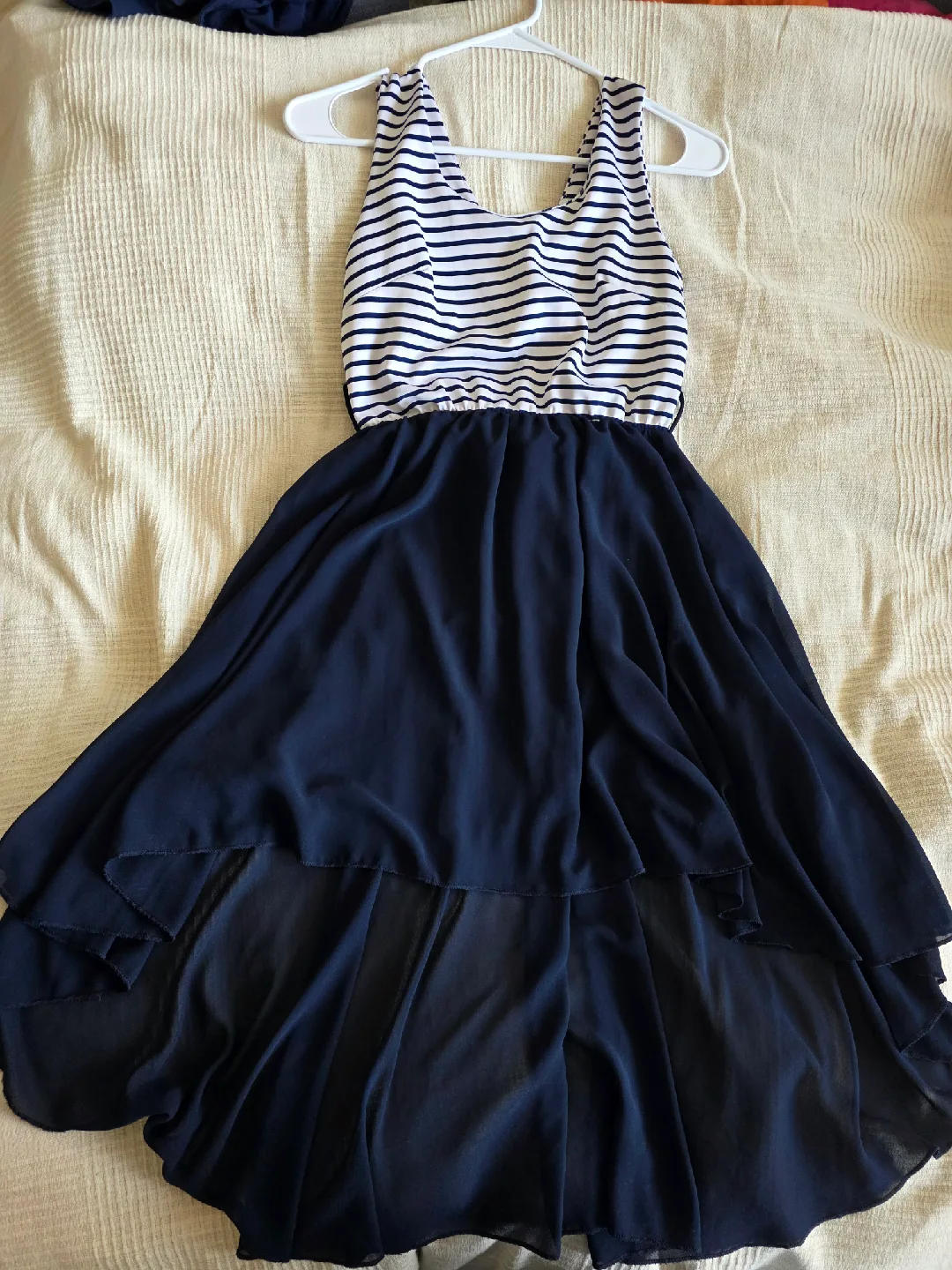 Striped & Navy Blue Dress - Made in Italy, size s thumbnail