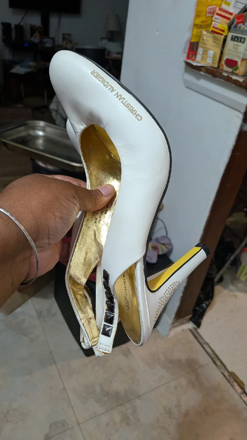Christian Audigier White Heels - Size 10 thumbnail