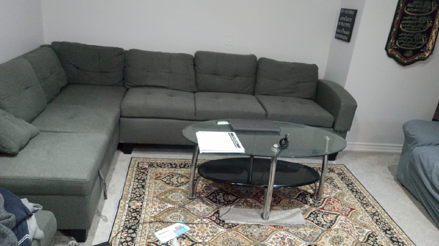 Grey Sectional Sofa with Ottoman - photo 2
