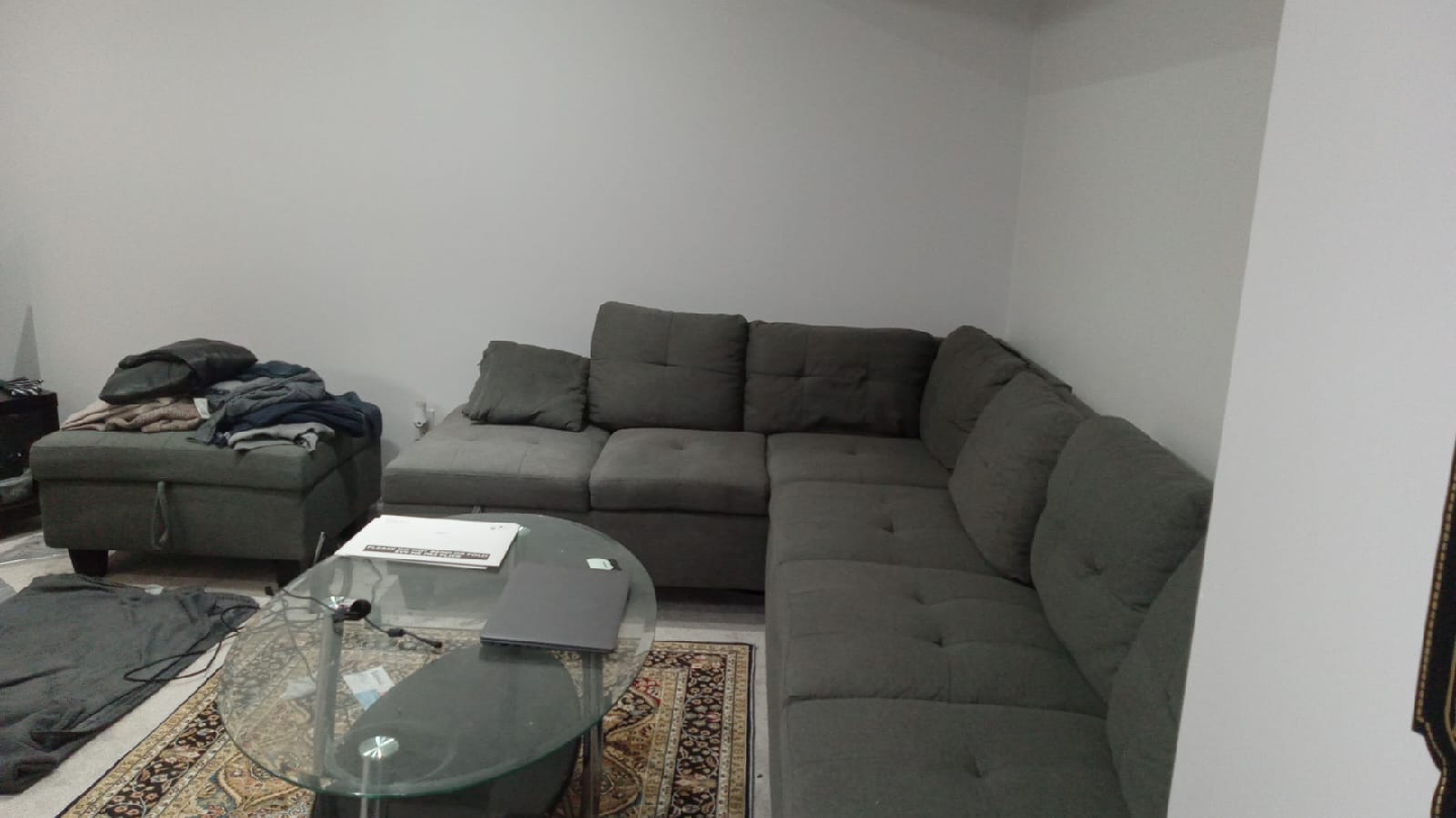 Grey Sectional Sofa with Ottoman - photo 3