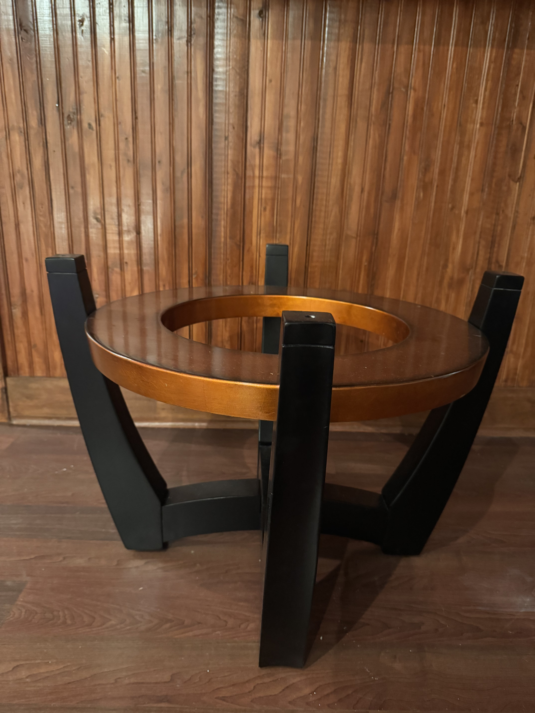 Wooden Plant Stand - Brown & Black - photo 2