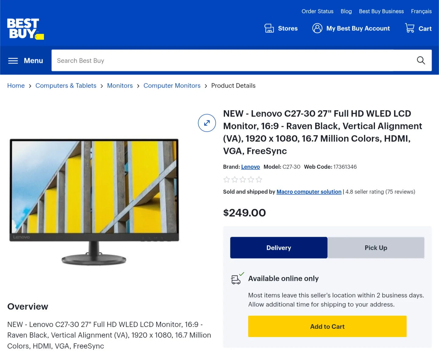 27 Inch Lenovo Flat LED Monitor in perfect working condition image indicator(8)