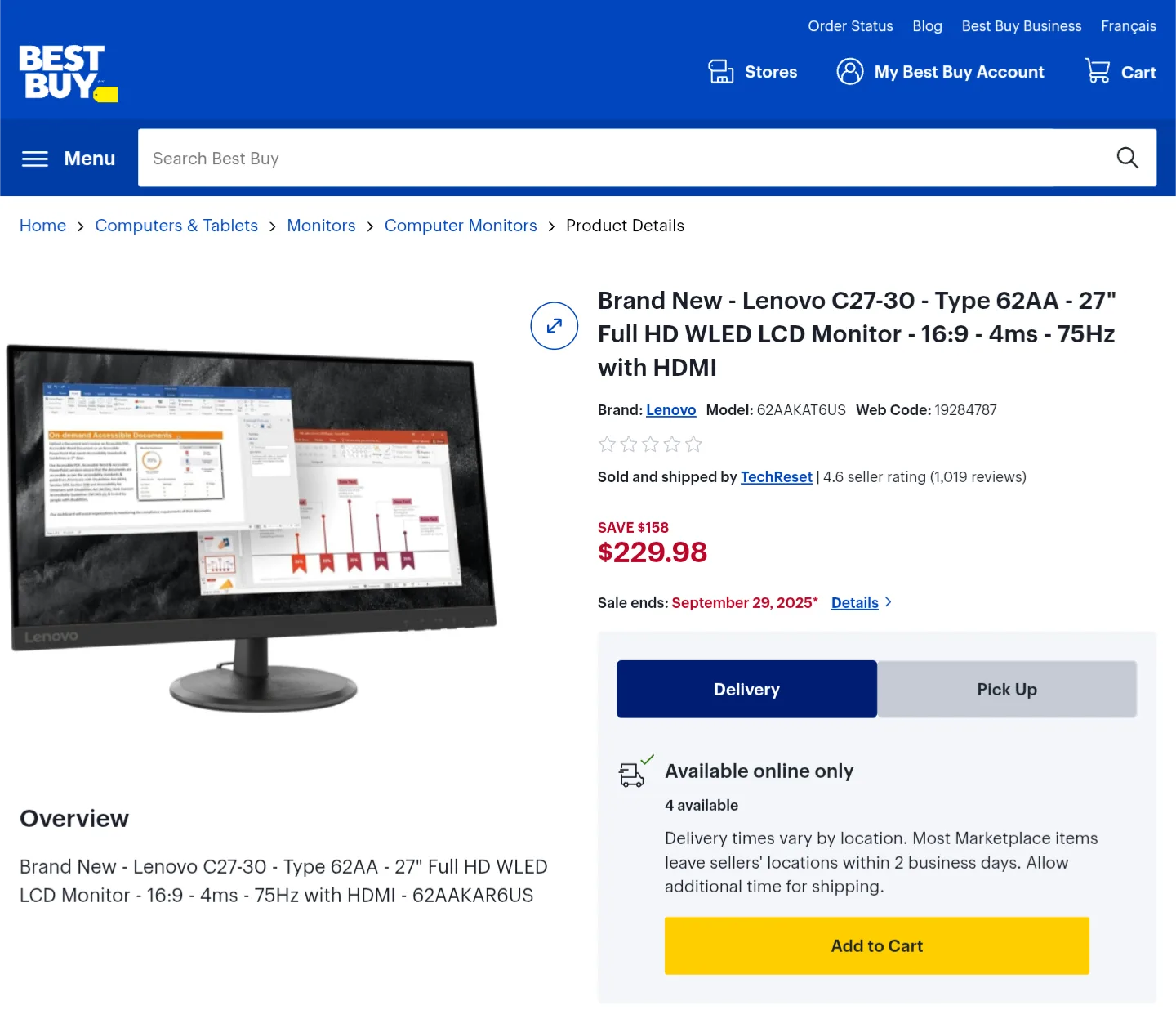 27 Inch Lenovo Flat LED Monitor in perfect working condition image indicator(9)