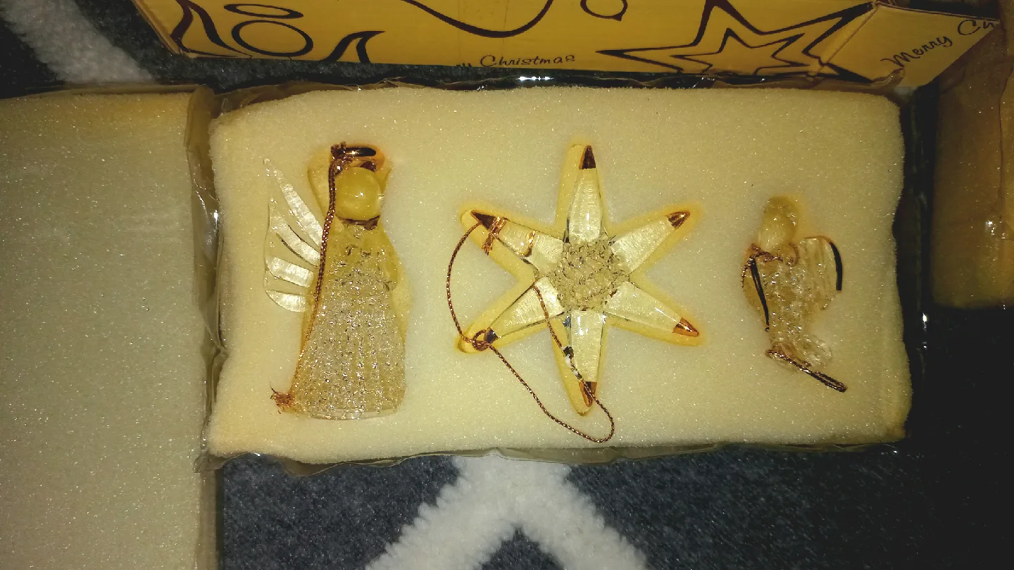 Avon Sparkling Glass Ornaments - Angel, Snowflake, Dove image indicator(3)