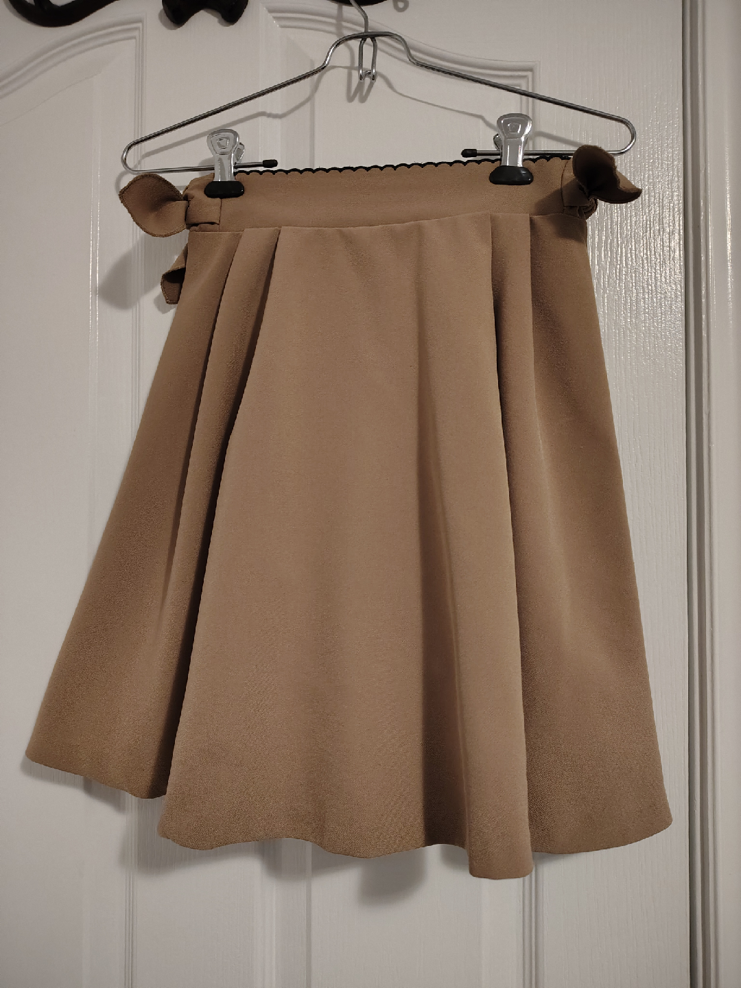 Tan Skirt with Bow Detail