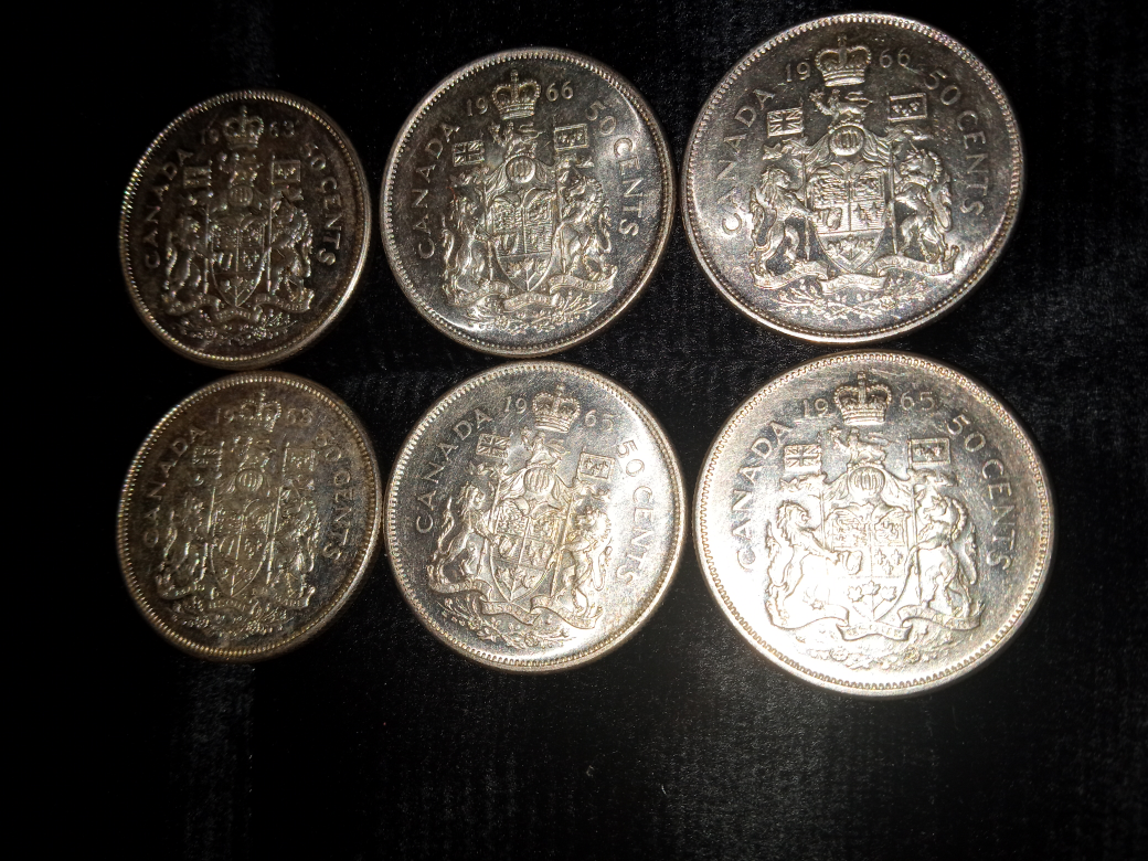 Vintage Canadian 50 Cent Coins