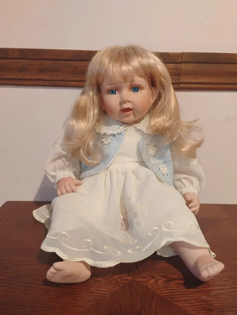 Porcelain Doll with Blonde Hair thumbnail